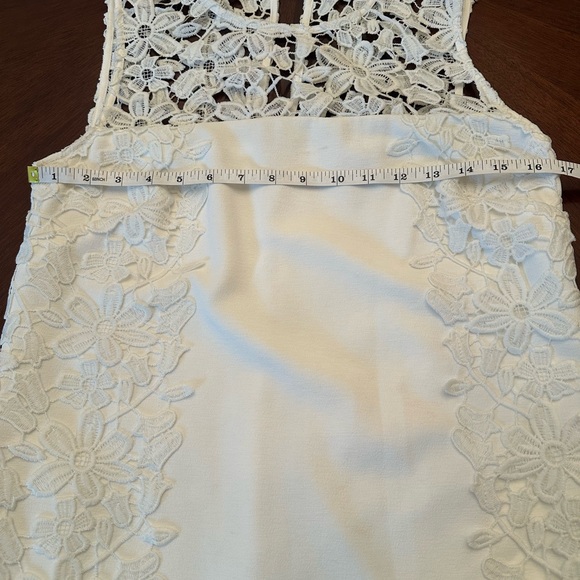 Annette Lepore Lace Panel Shift Dress | White | Elegant Feminine | Size S - Picture 6 of 9